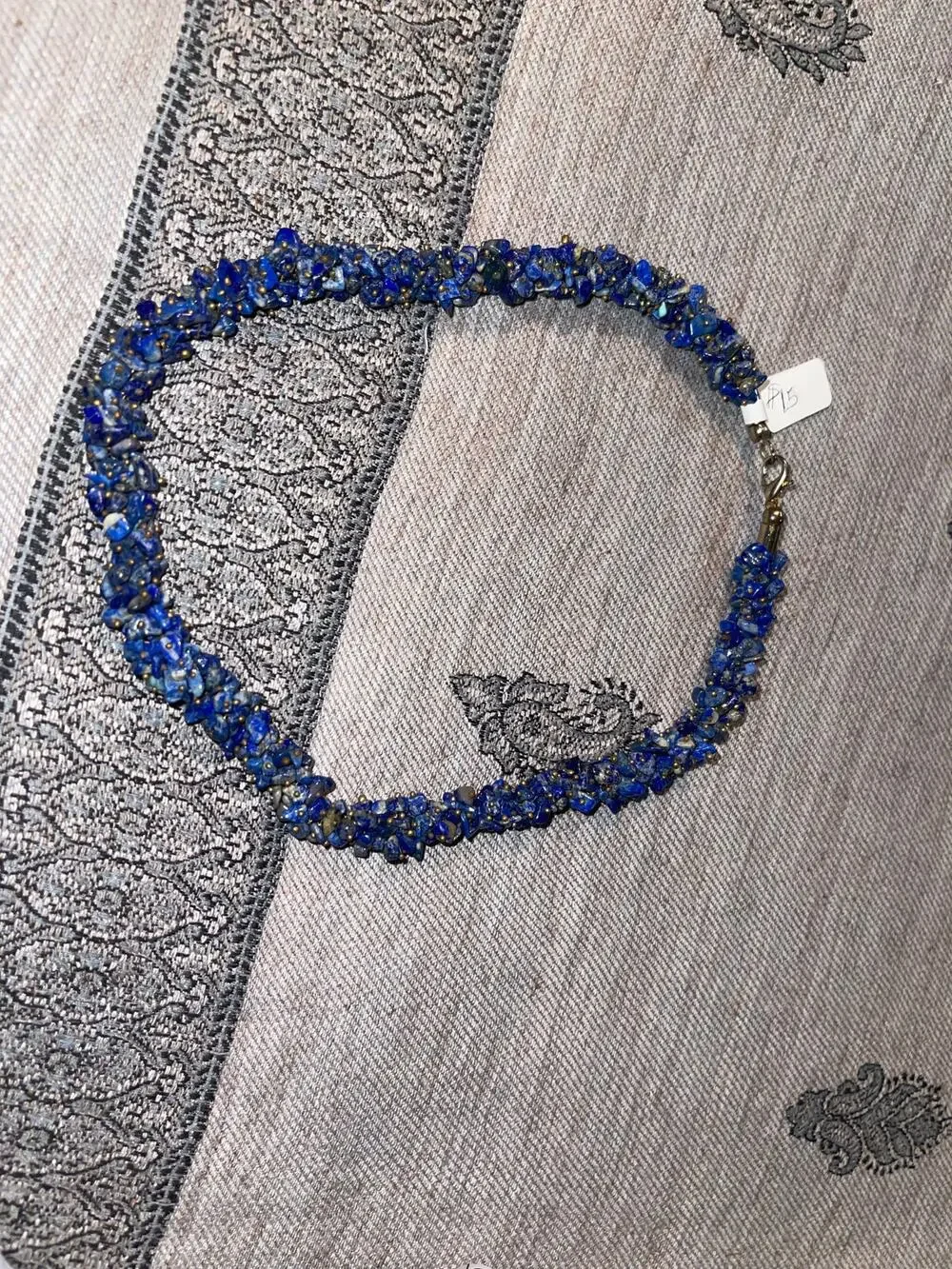 Vintage Handmade Pebble Stone Necklace - 16